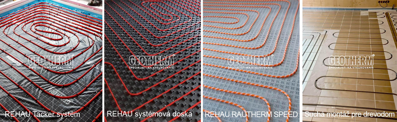 Podlahové kúrenie na systémovej doske a na polystyréne Podlahové kúrenie rozdelenie