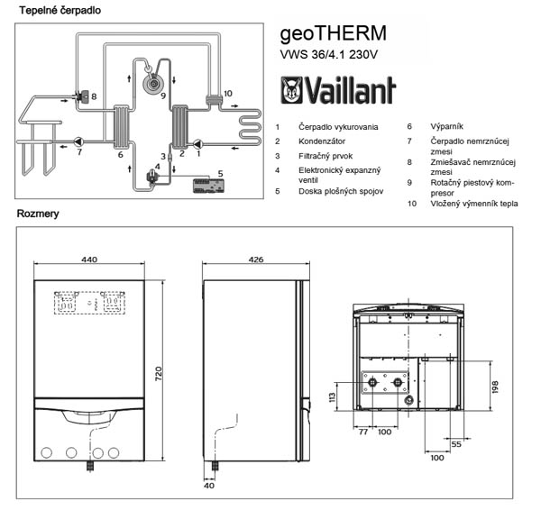 Tepelné čerpadlo geotherm rozmery a schéma Tepelné čerpadlo geotherm rozmery a schéma